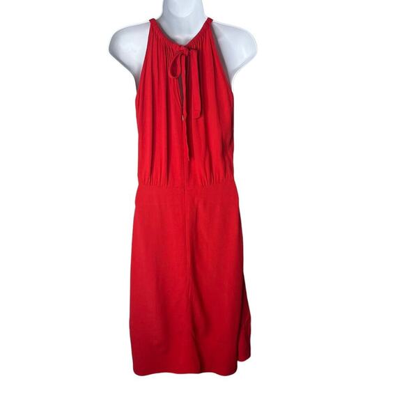 Kate Spade Katie Dress Size 4 Crepe Zip Back Tie Neck Red Cocktail Event Party - Picture 9 of 15